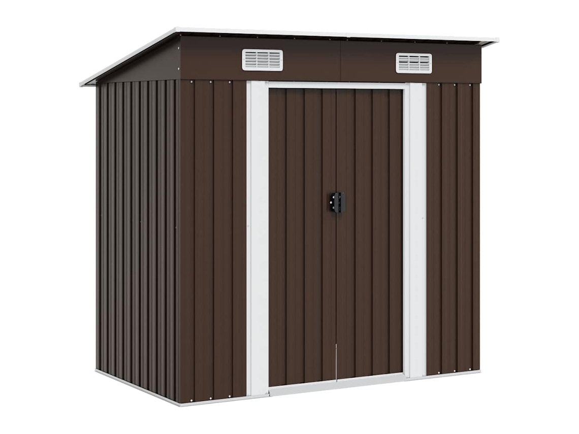 Vidaxl Abrigo De Jardim 194x121x181 Cm Aço Castanho