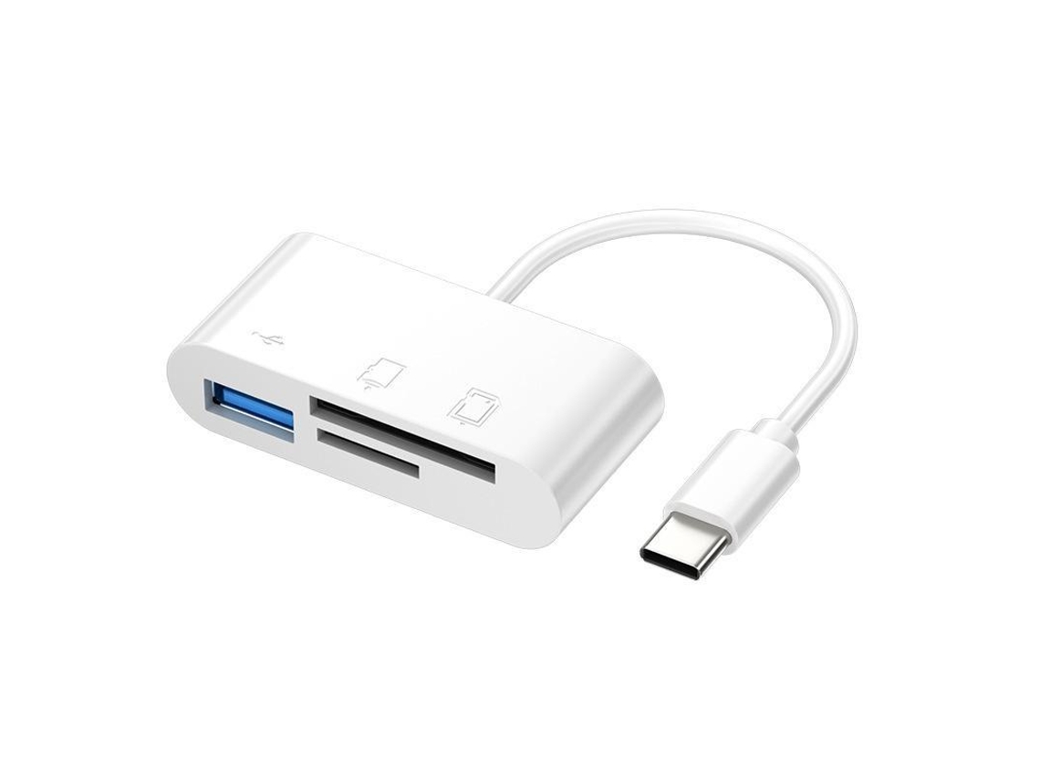 Leitor de Cartão de Memória, Leitor de Cartão Sd, Conector 8 Pinos/usb c/usb Otg AQUAFORGE