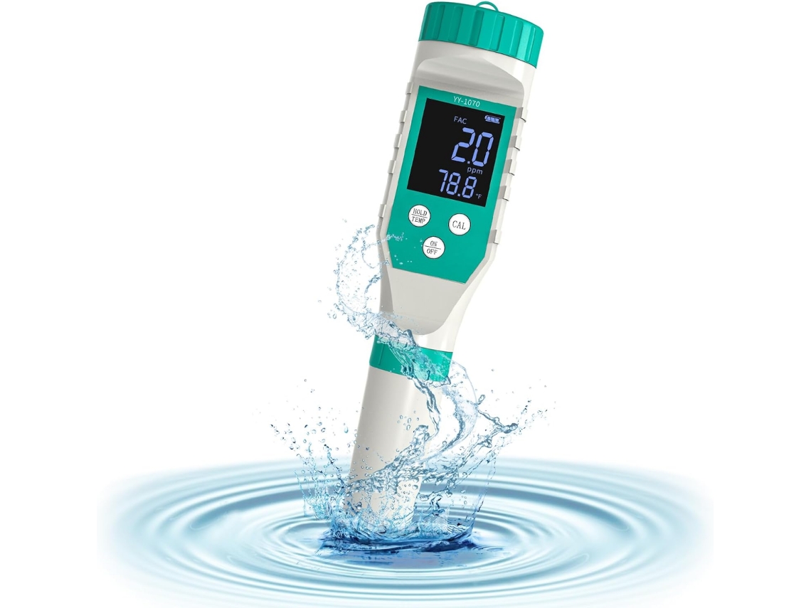 Medidor De Ph/cloro Livre/orp/ec/tds/sal/temperatura Para Piscina E Aquário - 7 Em 1 - À Prova D'água Ip67