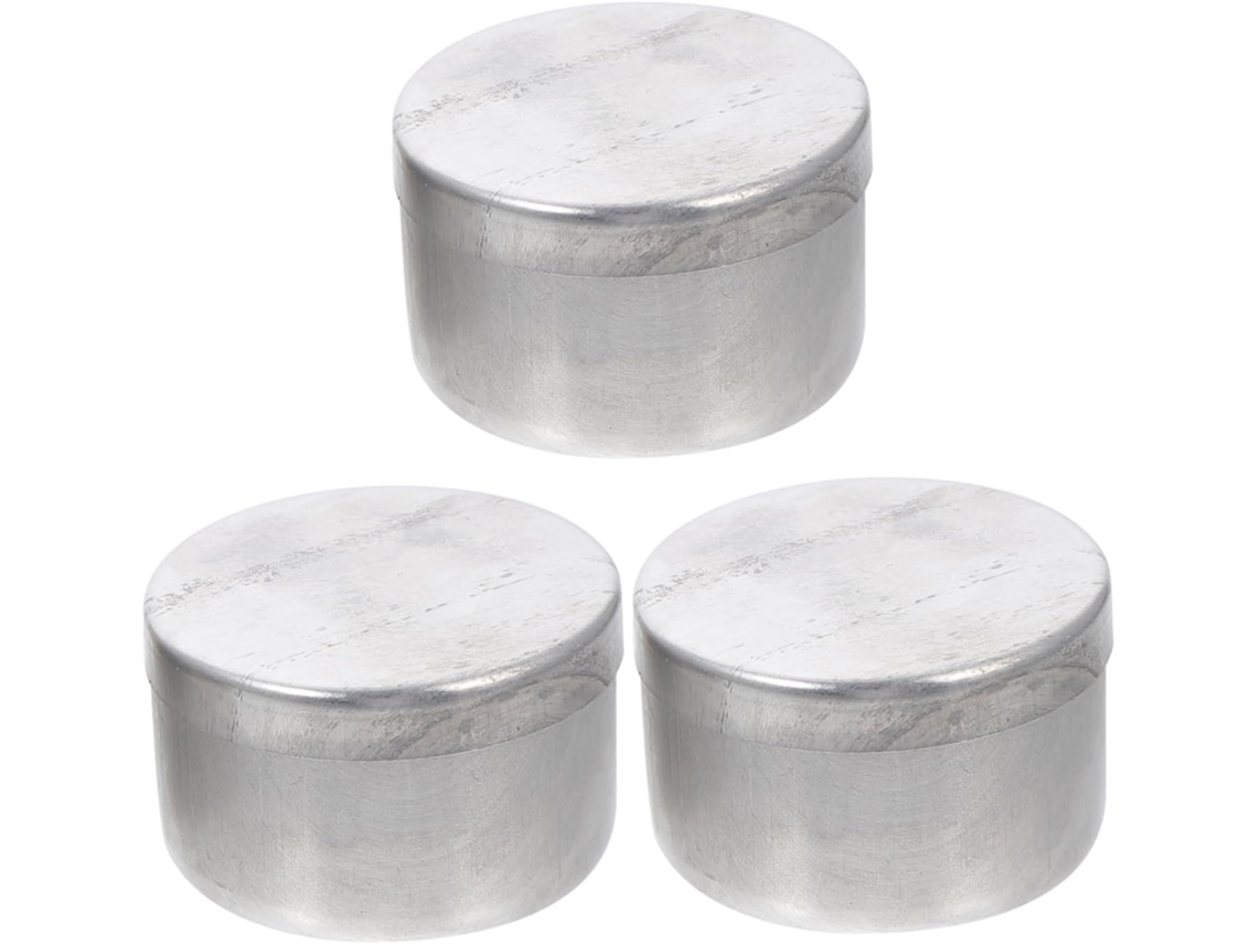 Conjunto De 3 Frascos Pesagem Em Alumínio Experimentos Laboratório, Com Superfície Lisa E Design Ergonômico