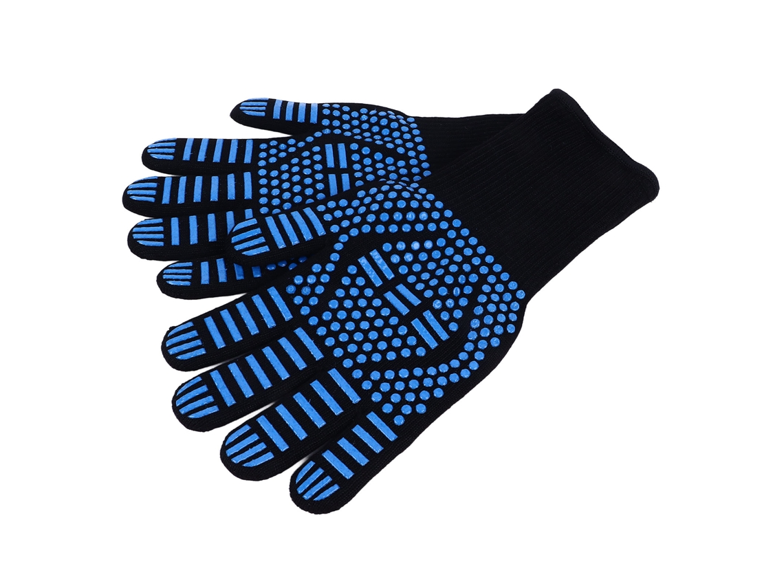 1 Par De Luvas Resistentes Ao Calor, Aramida E Algodão, Azul, Lavável, Luvas Para Churrasco, Para Cozinhar, Assar, Cortar