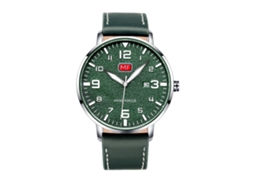 Relógio masculino Mini Focus à prova d'água em metal com pulseira ajustável.