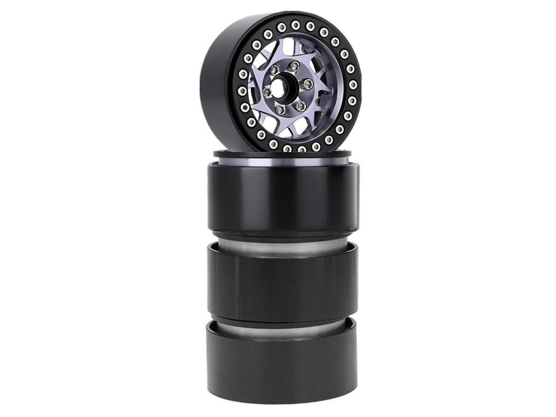 Mali aro de Liga de Alumínio Beadlock 2.2in Hub 4pcs para Trax4 Scx10 90046 Axi03007 Redcat Gen8 Carro Controle Remoto 1/10