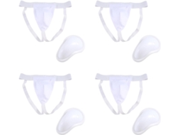 Protetor Genital Masculino 4x para Kickboxing e Muay Thai, Ajustável e Ventilado, Ideal para Treinamento de Luta. SFUSHOS