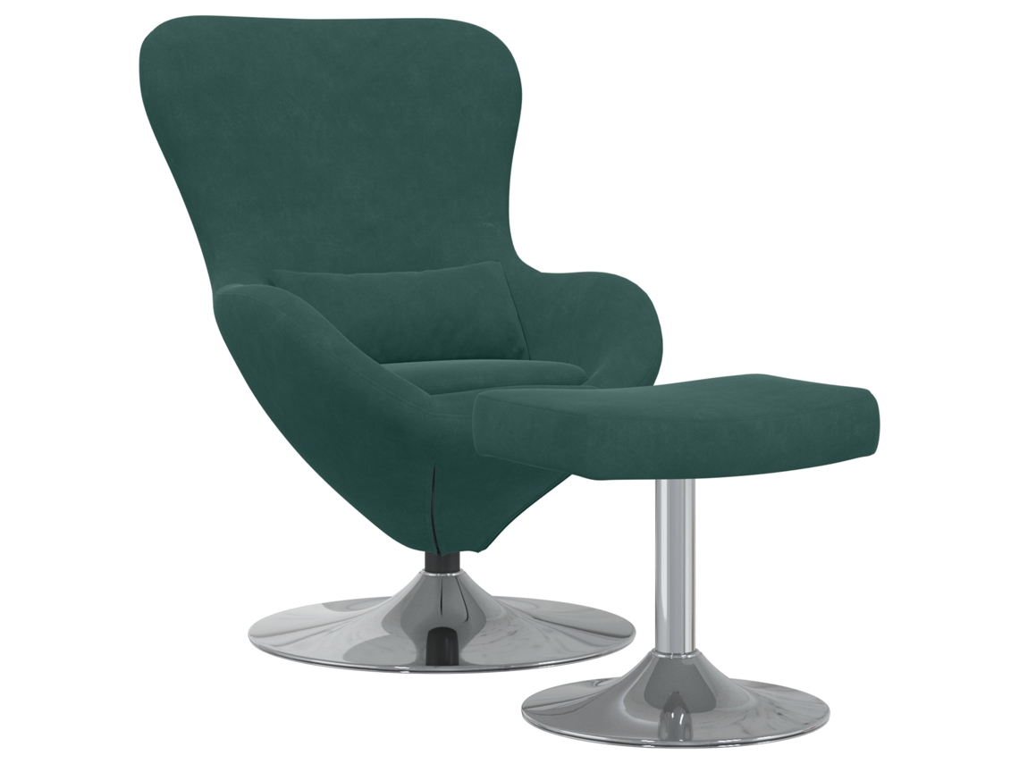 Conjunto 1 Cadeira De Descanso Vidaxl Verde Veludo (63 X 73 X 90 Cm)