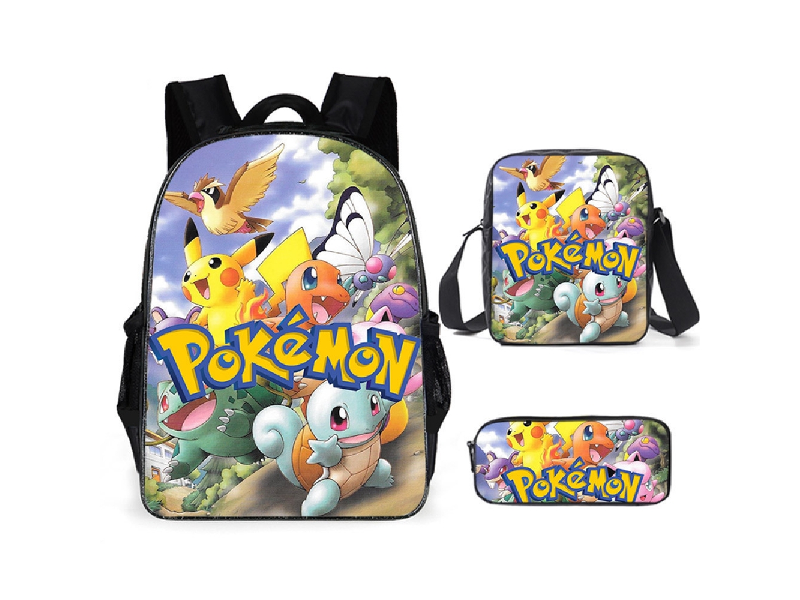 Conjunto Escolar Infantil De Três Peças Com Estampa De Fadas: Mochila + Mochila De Ombro + Estojo, Modelo A