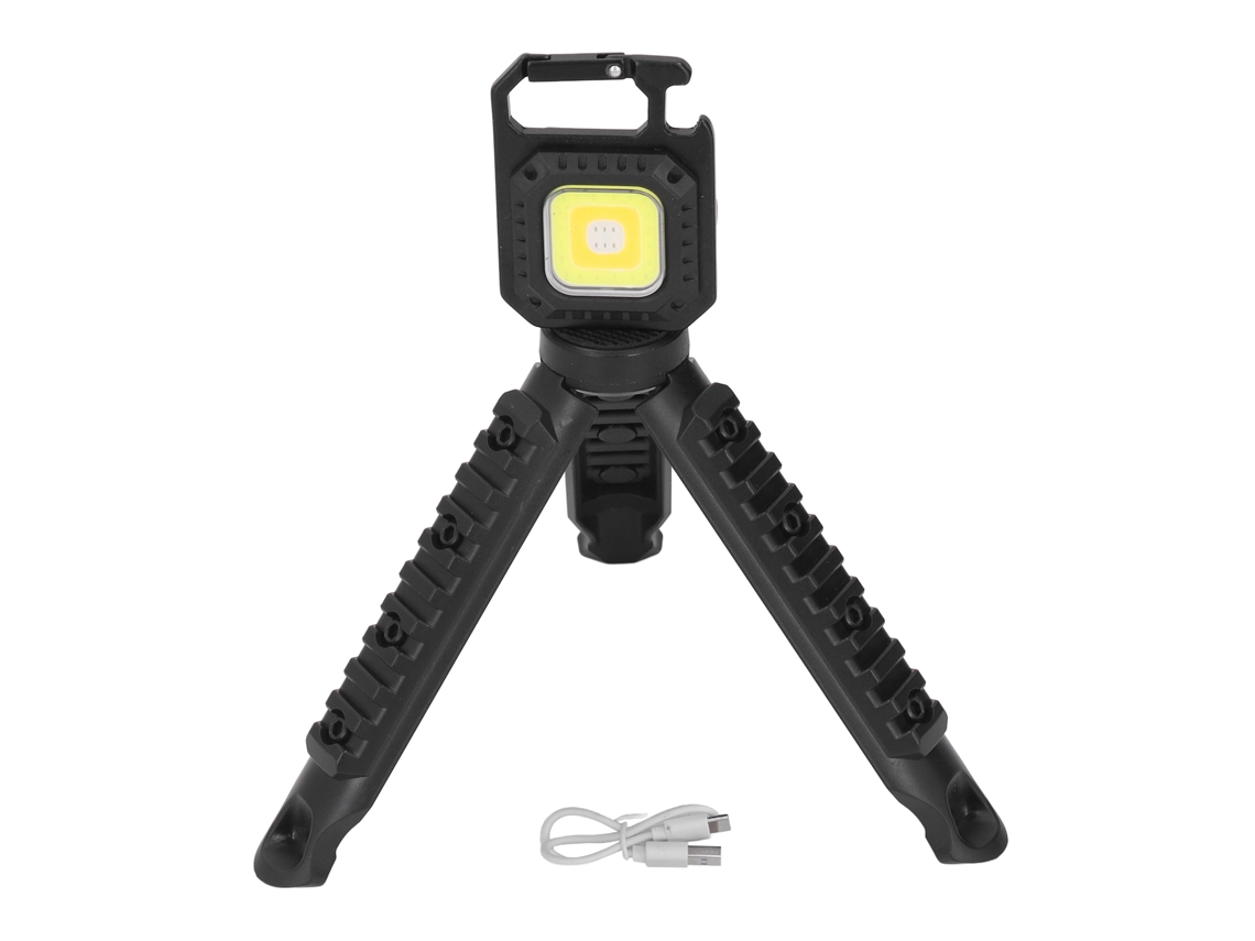 Lanterna Cob Pequena Recarregável Portátil com Suporte Triangular para Pesca e Acampamento