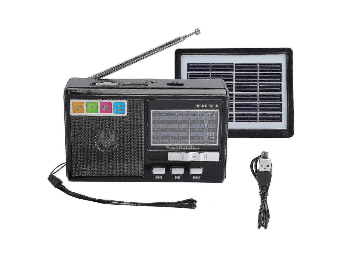 Rádio Portátil Alimentado Por Energia Solar Com Lanterna Led De Emergência, Compatível Com U Disk. Olysi Shop