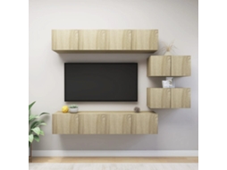 Vidaxl 6 Pcs Conjunto Móveis de Tv Derivados Madeira Carvalho Sonoma