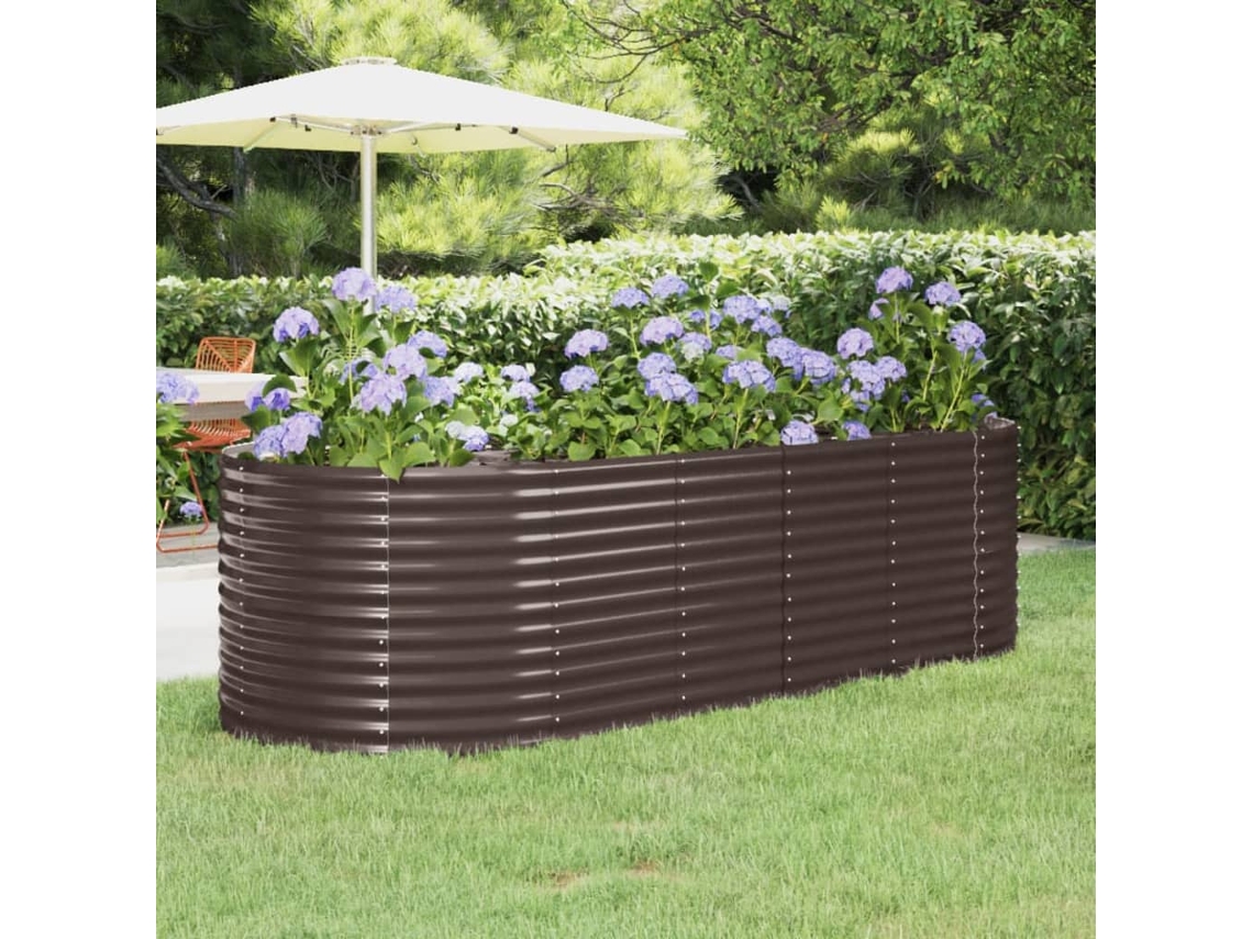 Vidaxl Canteiro Elevado Jardim 249x100x68 Aço Galvanizado Castanho