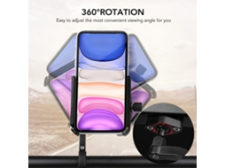 Suporte De Telefone Para Bicicleta E Moto Em Liga De Alumínio Ajustável Com Rotação 360° Para Celulares 3.5-6.5 Polegadas