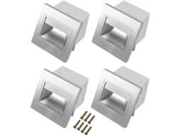Conjunto De 4 Luminárias De Led Para Escada, 3w, Arandelas De Parede Embutidas, Lâmpadas Para Degrau Gokoco
