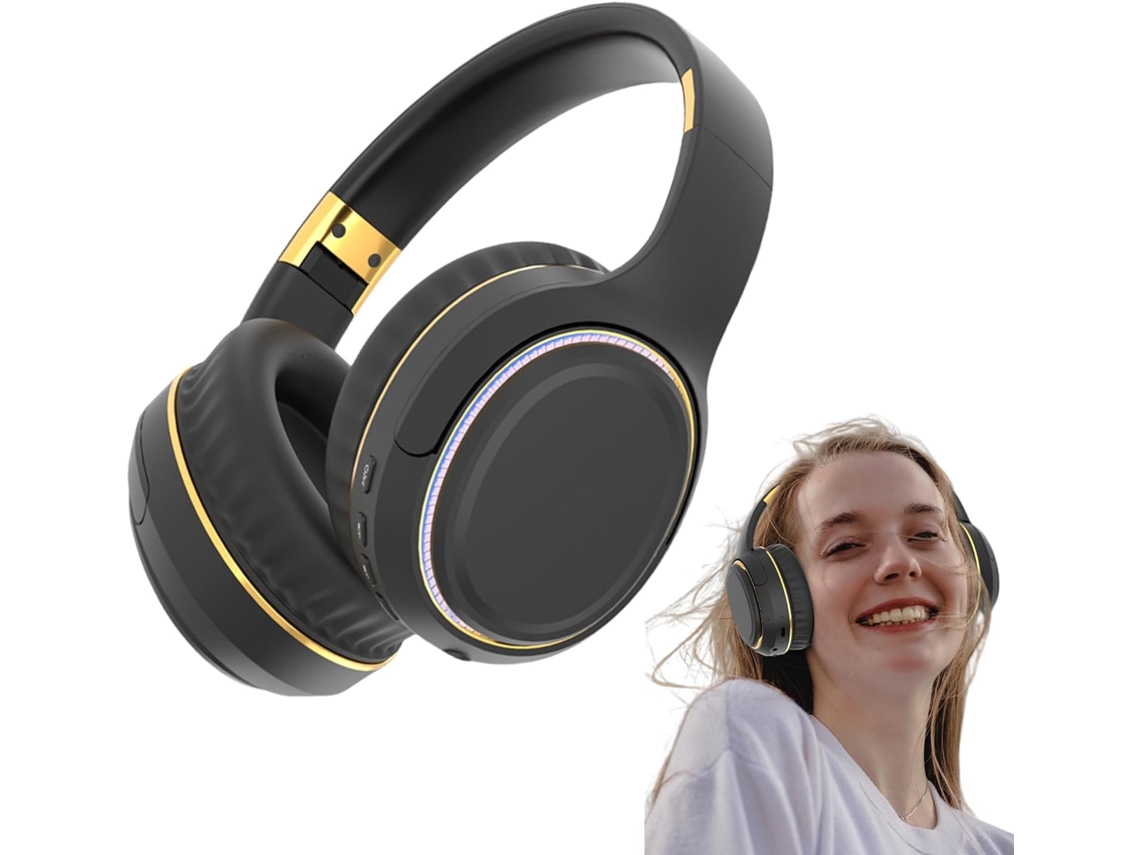 Fones De Ouvido Circum Aurais, Fones De Ouvido Estéreo Portáteis Com Luzes