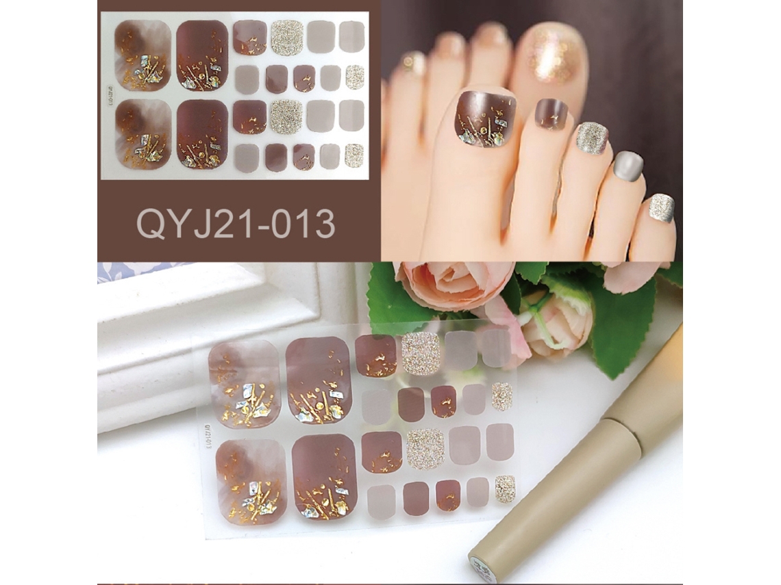 Stickers Para Unhas De Pé Full Wraps Adesivos De Esmalte Arte De Unhas Decorações Para Mulheres E Meninas