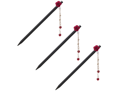 3 Pçs Retro Chinês Grampos de Cabelo de Madeira Chinês Vara de Cabelo Flor Do Vintage Pauzinhos JEDBESETZT