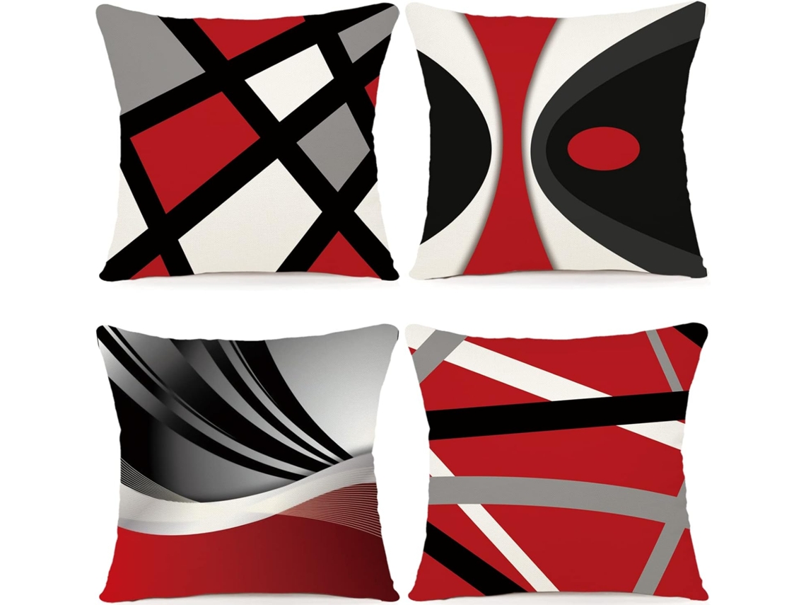 Conjunto De 4 Capas De Almofada Com Padrão Geométrico Capas De Almofada Decorativas