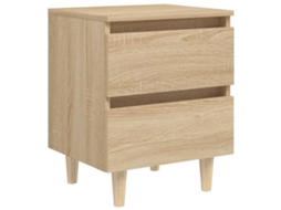 Bed Cabinet, Bed Cabinets Vidaxl Marrom Madeira De Pinho (n/a)