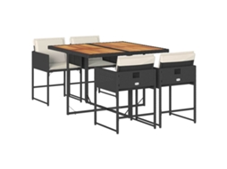 Garden Dining Set, Garden Dining Sets Vidaxl Preto Rattan / Vime (n/a)