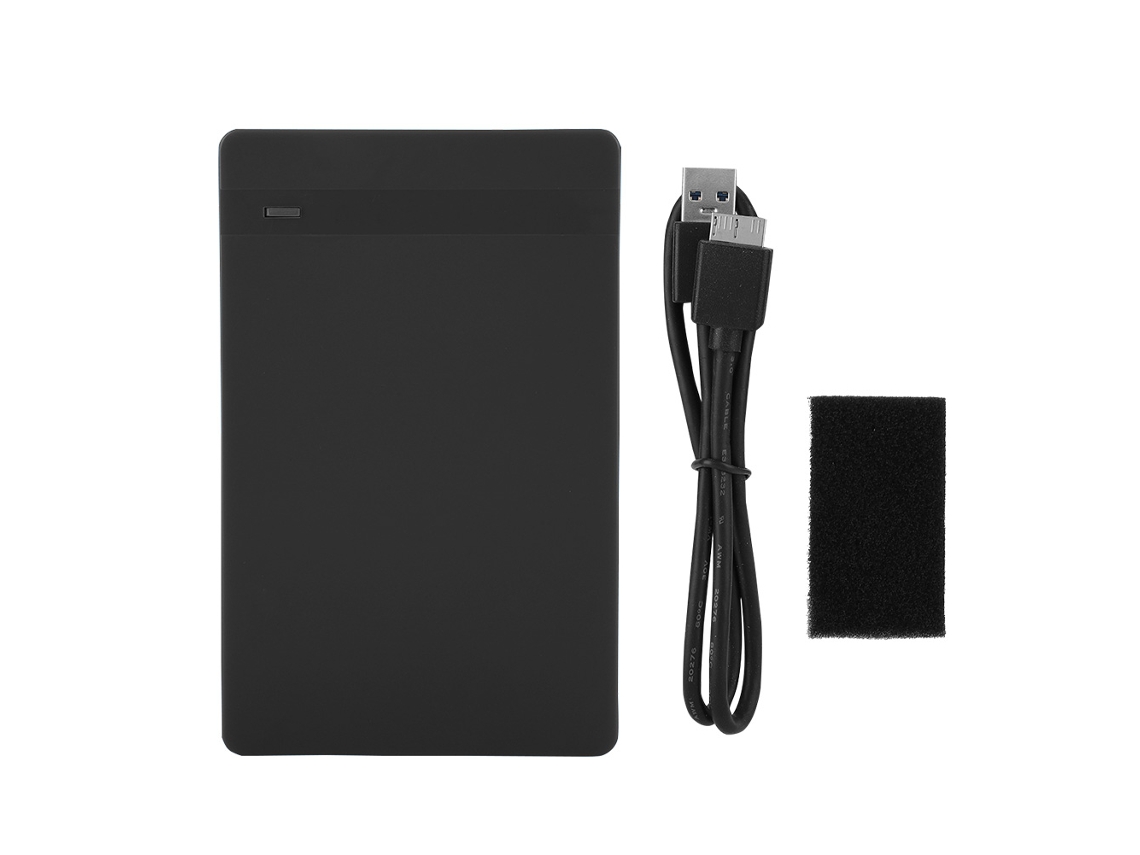 Gaiola Portátil De Disco Rígido Para Laptop 2.5" Usb 3.0 Sata 6gbps, Case Para Ssd E Hdd, Preto