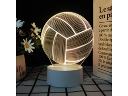 Basquete, Futebol, Luz Noturna 3d, Luminária de Mesa Ambiente com Interruptor Tri, Band Usb 205 Vôlei BRILVIBERA