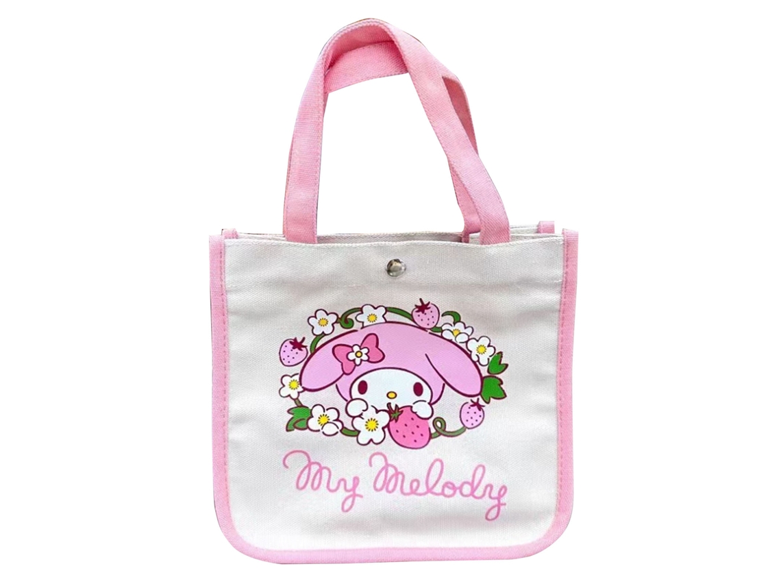 Bolsa Bento de Lona com Alça de Cachorro Fofo para Lanche Escola Trabalho Rosa S/MARCA