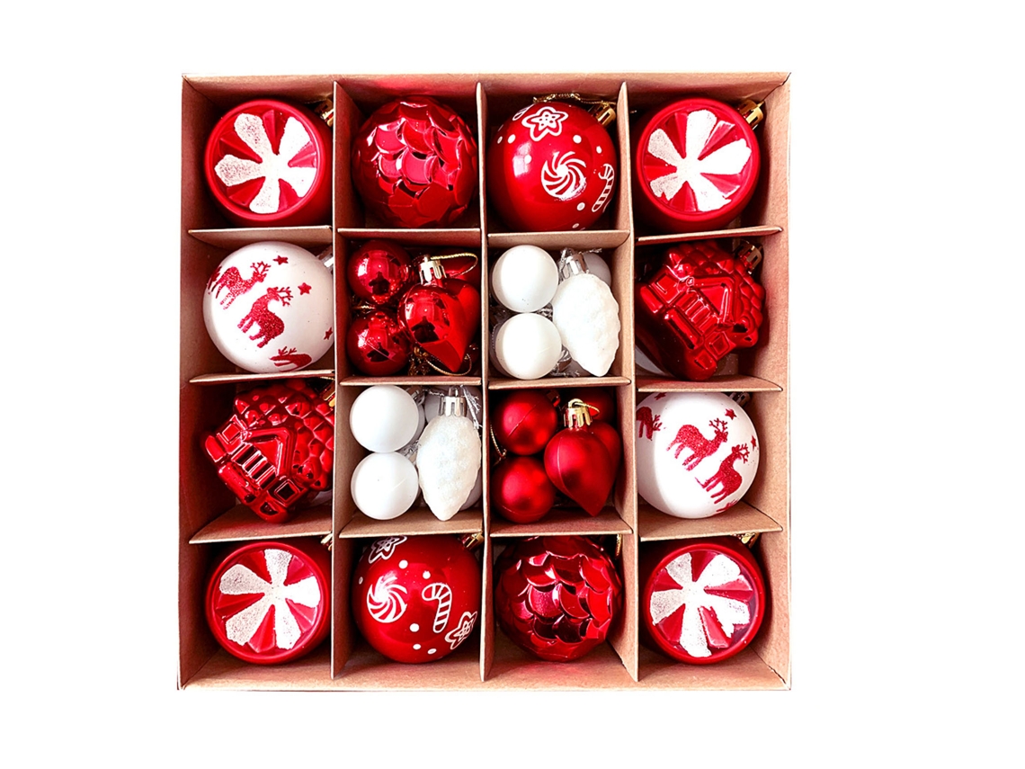 Laxiscreed Bola De Natal De 6cm Pintada E Electroplastificada Para Decoração De Árvore Indoor