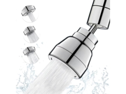Rebe 3 Modos Ducha Grifo Cocina 360 Grados Rotatoria Aerador Ahorrador de Agua Adaptador Universal Latón Abs