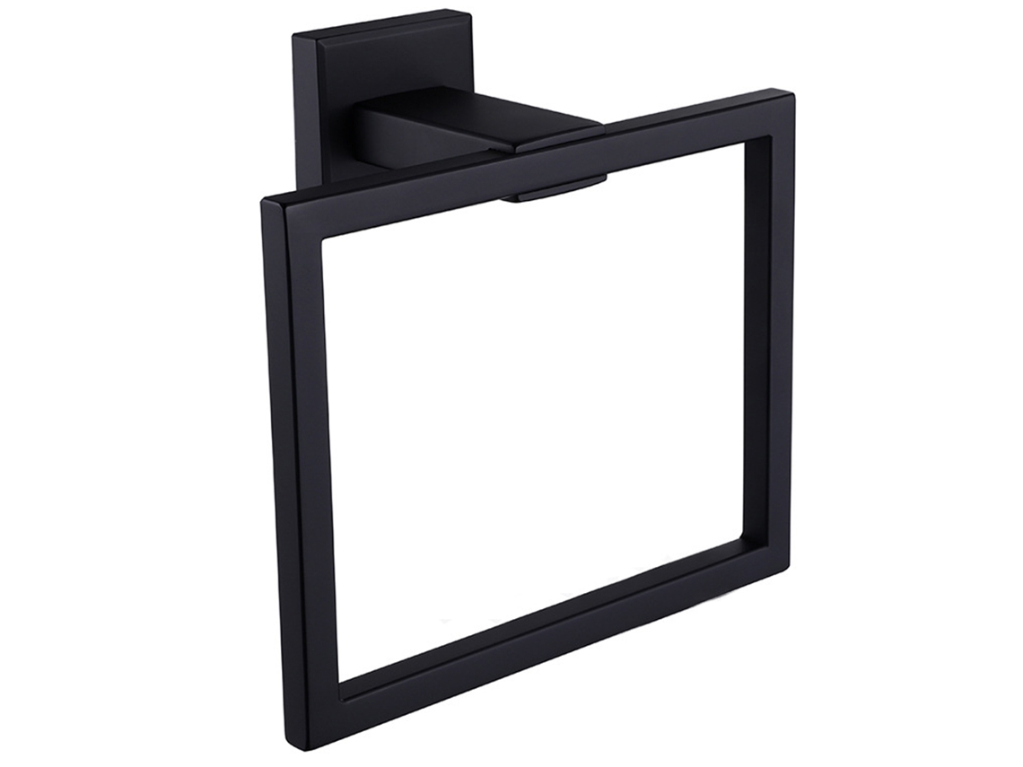 Porta Toalhas De Mão Simples, Suporte De Aço Inoxidável Para Banheiro, Anel Quadrado, Cabide De Parede Para Cozinha Ou Banho