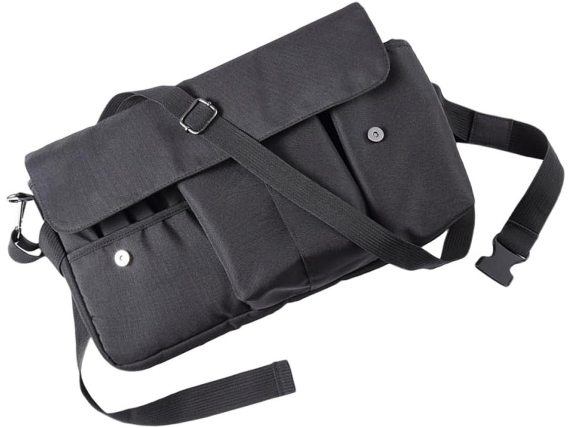 Bolsa Banana com Design Criativo, Bolsa Maquiagem de Grande Capacidade em Lona Preta