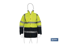 Parka COFAN  de Alta Visibilidade Talhas Desde a S Até a XXXL Amarelo e Azul