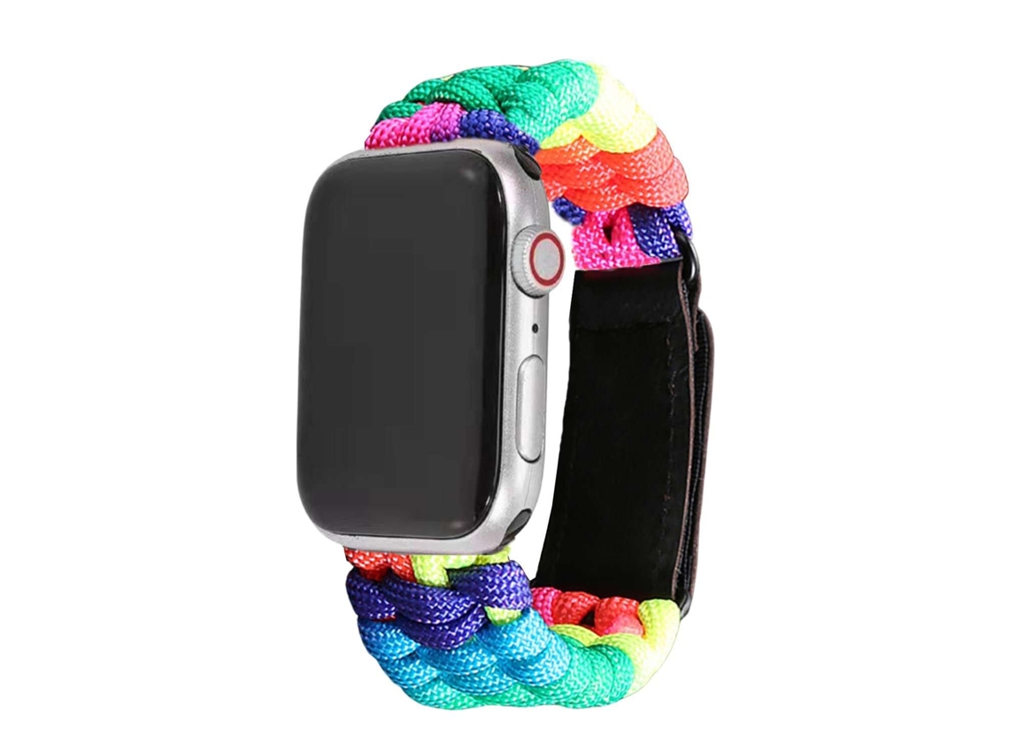 Bracelete Pulseira Fio Entrançado para Apple Watch Series 8 41Mm Multicor