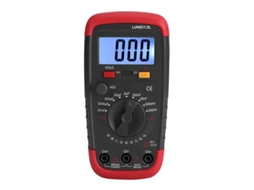 Testador de capacitância digital profissional de 0,1 pF a 20000 µF com LCD retroiluminado e certificação CE.