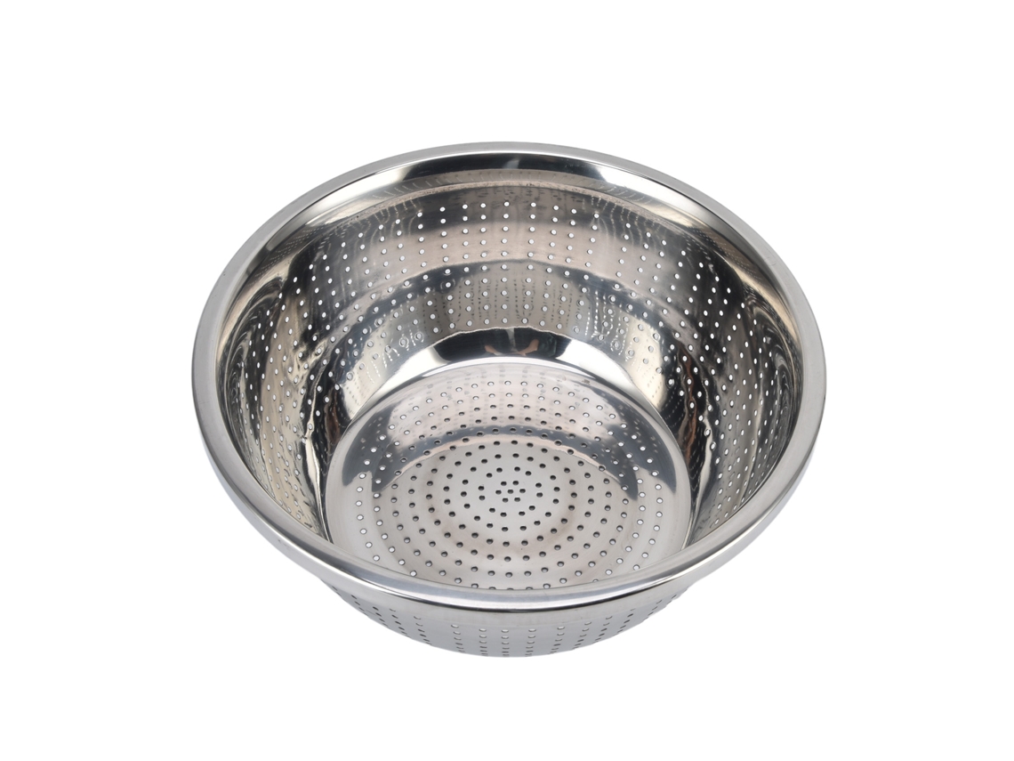 Cesta de Lavagem de Legumes Aço Inoxidável 304 Multifuncional Prata 28cm para Cozinha