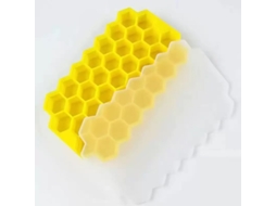 Forma De Gelo Em Forma De Favo De Mel Com Tampa, 37 Cavidades, Reutilizável Para Bebidas, Café, Whisky E Cocktails. Amarelo Hexinyigjly