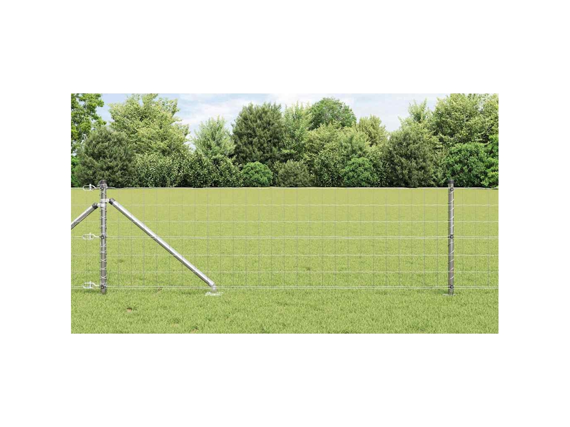 Vidaxl Cerca Euro Externa Com Espetos 25 X 0,6 M Aço Galvanizado Malha