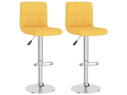 Bancos de Bar 2 Pcs Tecido Amarelo Mostarda MAISON EXCLUSIVE