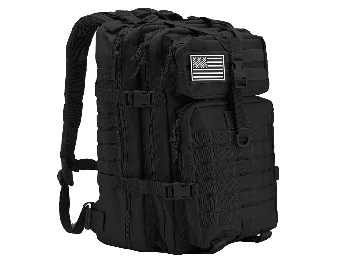 Mochila Tática De 50 Litros, Design Unissex, Material Poliéster Durável, Preta. -aquaforge