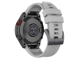 Bracelete Silicone Liberação Rápida 26Mm para Garmin Fenix 7X/7X Solar/6X/6X Pro/Tactix 7 Cinza
