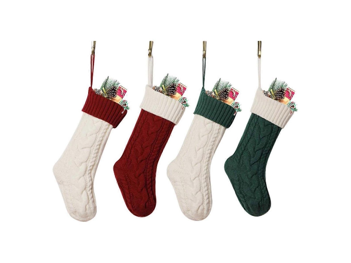 Pacote Com 4 Meias De Natal, Meias De Natal Penduradas Para Lareira, Decorações Olysi Shop
