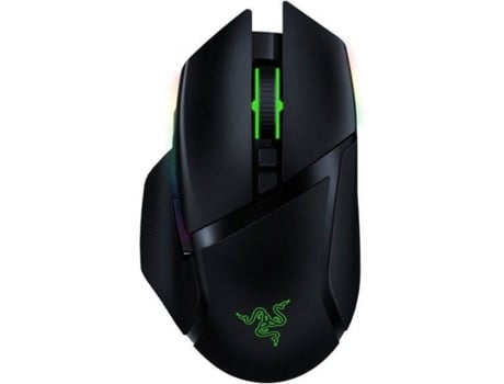 Rato Ótico Basilisk Ultimate, com e sem Fio, Preto e Verde