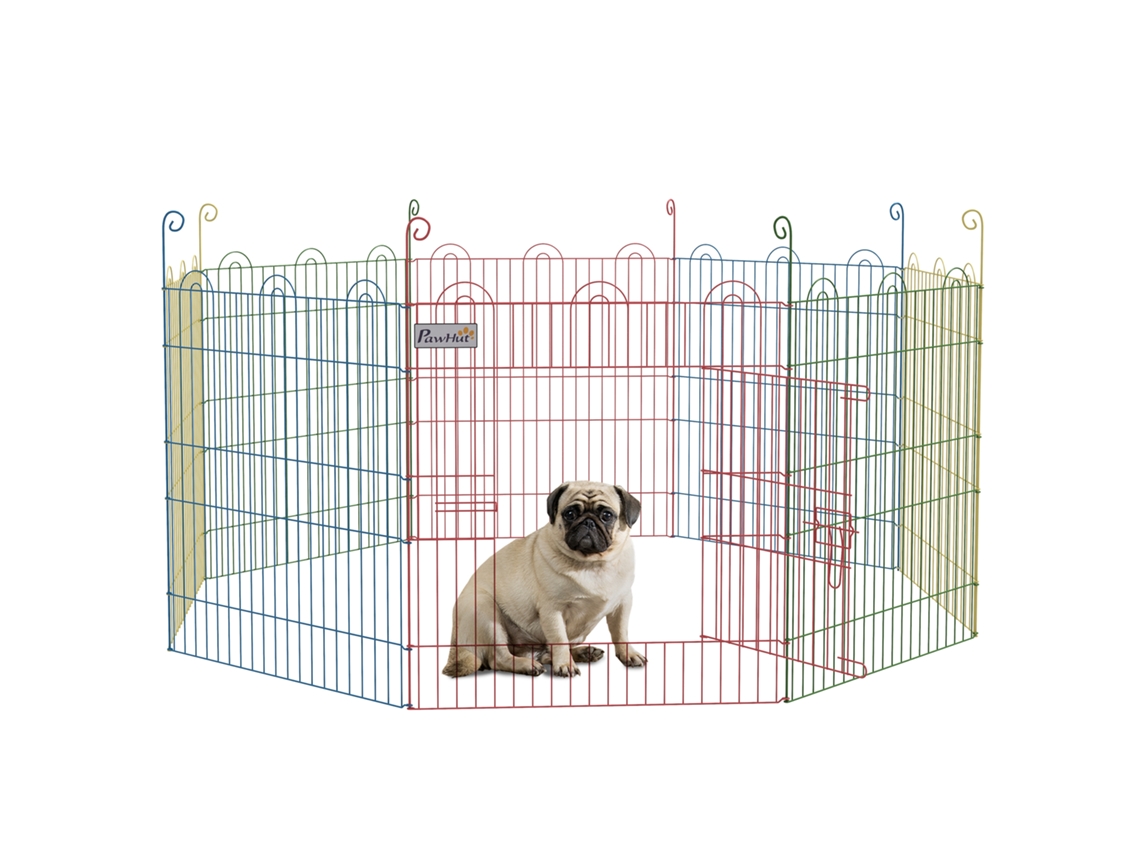 Parque para Cães com 8 Painéis Dobráveis e Porta 156x60cm S/MARCA