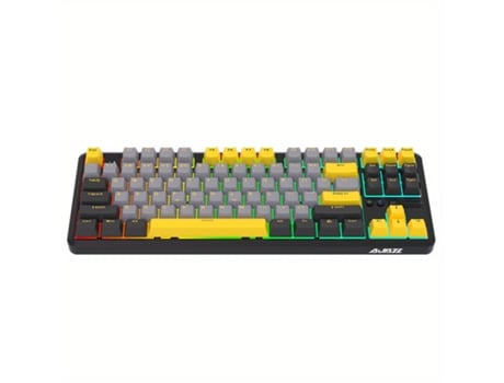 Teclado mecânico AJAZZ k870tpro de três modos, teclado para jogos sem fios Bluetooth, teclado personalizado de 87 teclas, eixo de chá preto