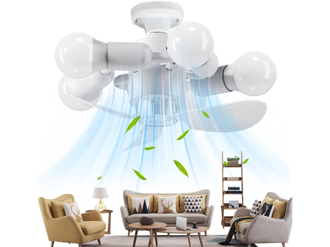Ventilador De Teto Com Luz. Unidade Ventilação Soquete E27 E Controle