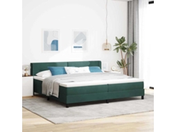 Vidaxl Cama Box Com Cabeceira Manual Verde Escuro 200 X 200 Cm Veludo