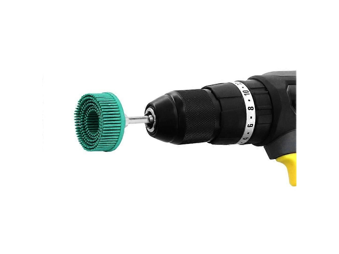 Escova De Disco De 2 Polegadas Com Cerdas De Borracha Abrasiva, Para Remoção De Ferrugem E Rebarbas, Verde.