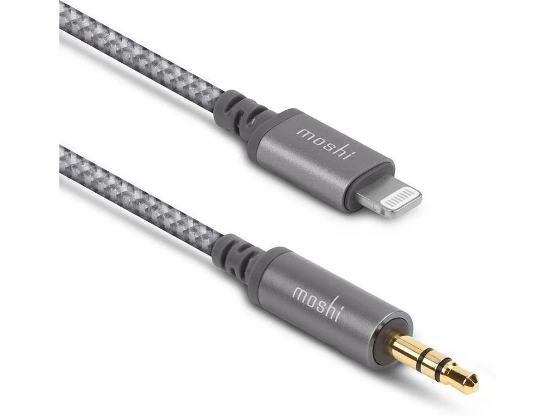 Cabo MOSHI 53570 (Jack 3.5 mm - Lightning - 1.2m - Cinza)