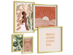 Conjunto De Pinturas Estilo Boho Motivo Vegetal Espelharte (5 Peças)