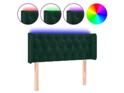 Cabeceira Cama com Luzes Led Veludo Verde escuro MAISON EXCLUSIVE (93x16x78 cm)