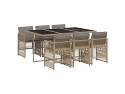 Garden Dining Set, Garden Dining Sets Vidaxl Bege Rattan / Vime (n/a)