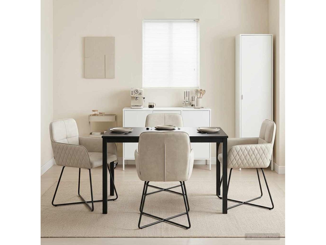 Vidaxl Cadeiras De Jantar 4 Unid. Veludo Creme 59 X 56,5 X 86 Cm